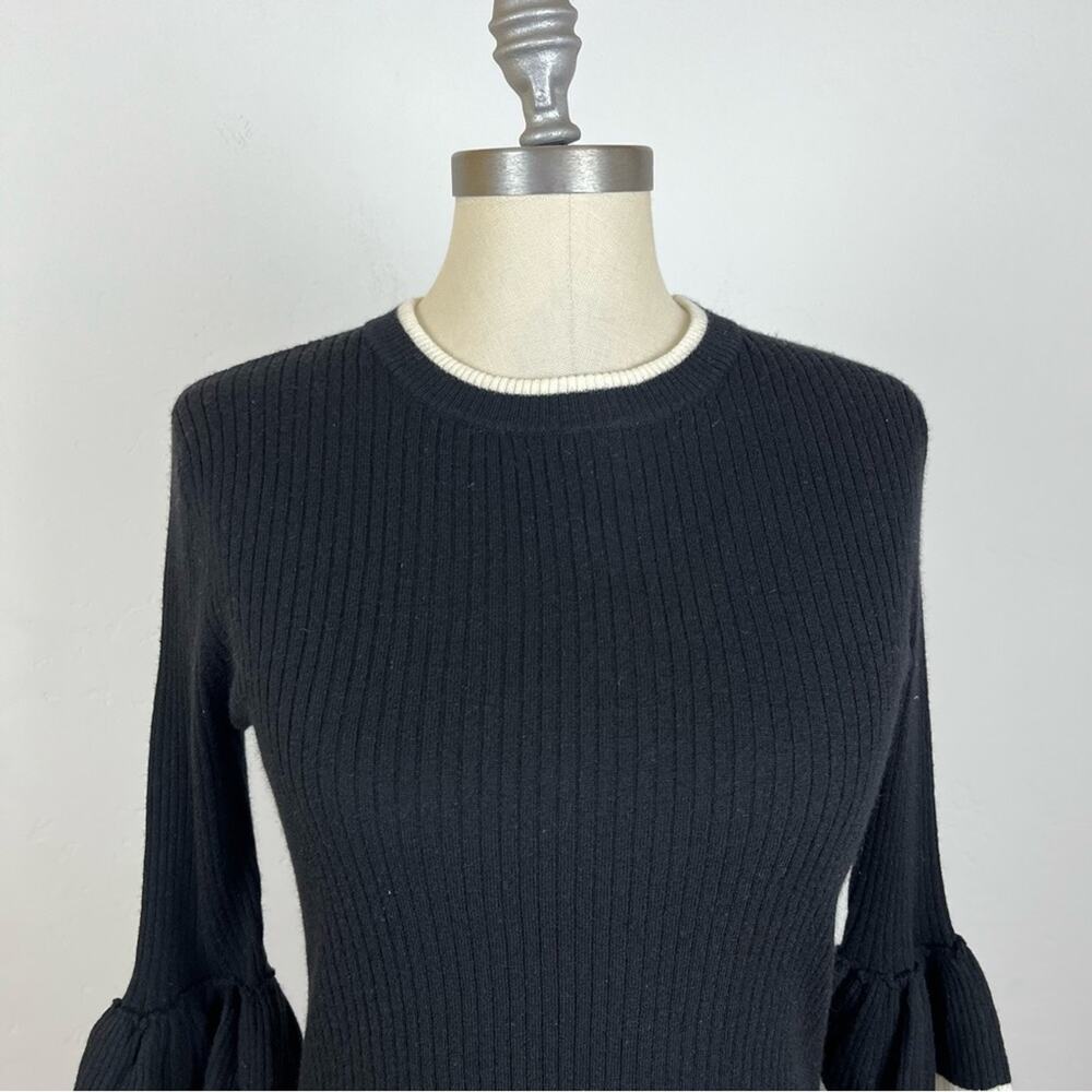 FRAME Ruffle-Cuff Rib-Knit Wool Sweater - Picture 4 of 8